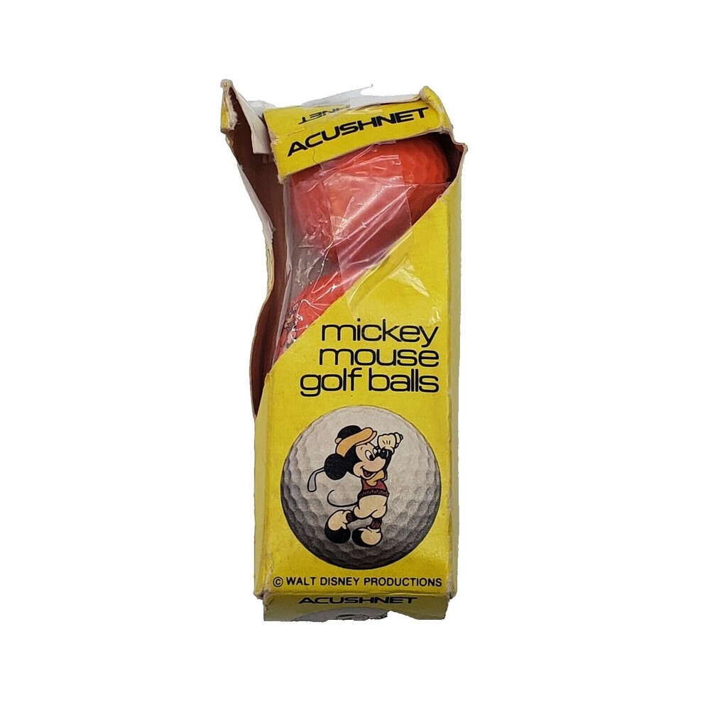 Vintage Mickey Mouse Golf Balls Walt Disney Productions Acushnet - Set of 3 New